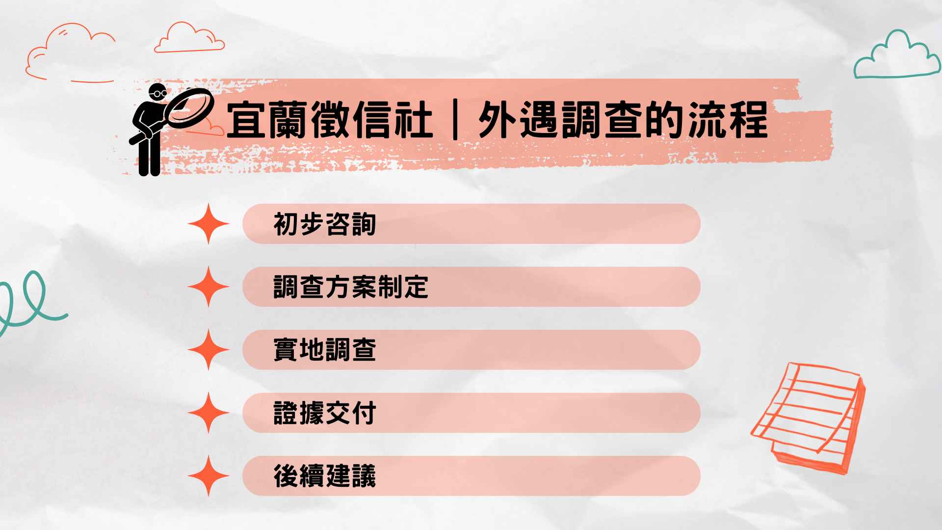 宜蘭徵信社｜外遇調查的流程